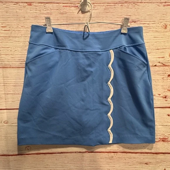 Lilly Pulitzer Luxletic Monica Scallop Golf Skort in Boca Blue Sz 10 - Picture 3 of 12